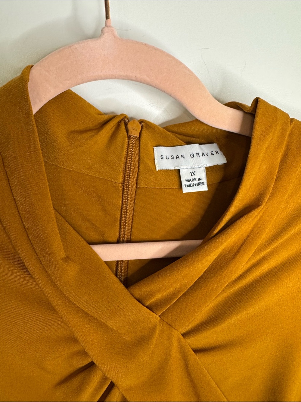 Susan Graver Caramel Twist Front Top - Picture 2 of 7